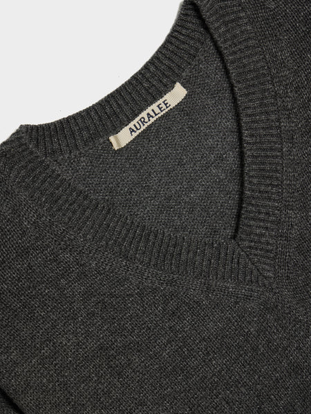 Light Cashmere Knit V-Neck P/O, Charcoal
