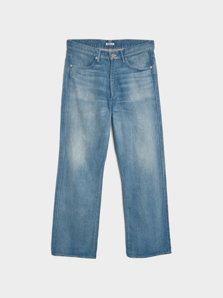 Selvedge Faded Light Denim Pants, Light Indigo