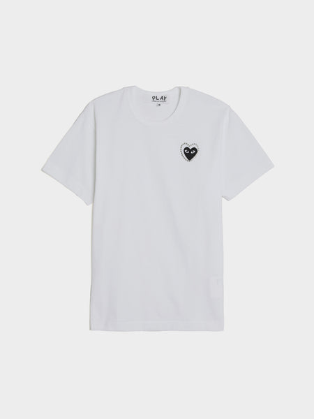 Black Metalstone Heart T-Shirt, White