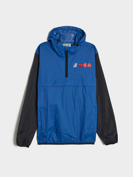 CDG PLAY x K-Way Half Zip Jacket, Blue
