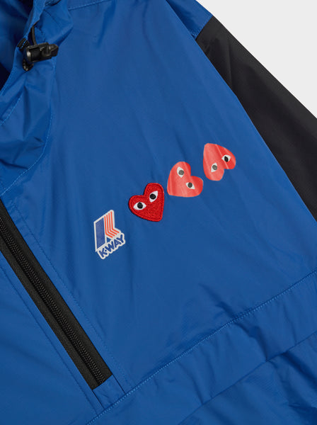 CDG PLAY x K-Way Half Zip Jacket, Blue