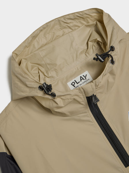 CDG PLAY x K-Way Half Zip Jacket, Beige