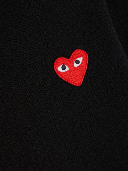 Women Red Heart Sweatshirt, Black