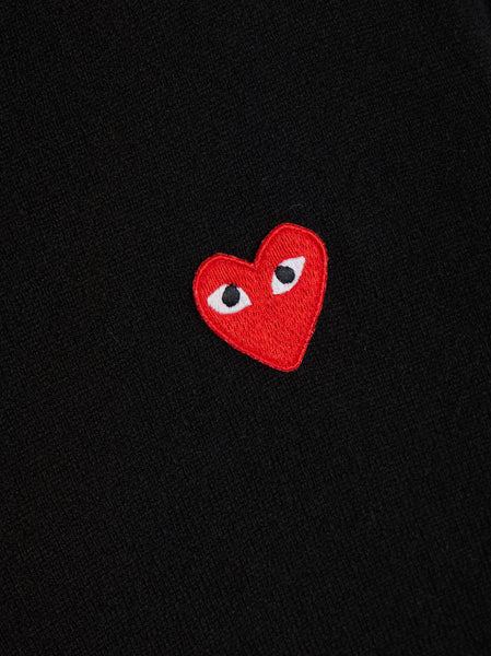 Men Red Heart Sweatshirt, Black