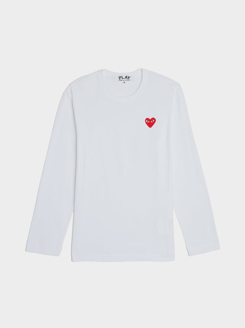 Red Heart Emblem LS Shirt, White