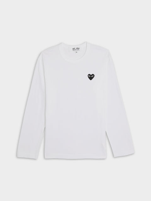 Black Heart Emblem LS Shirt, White