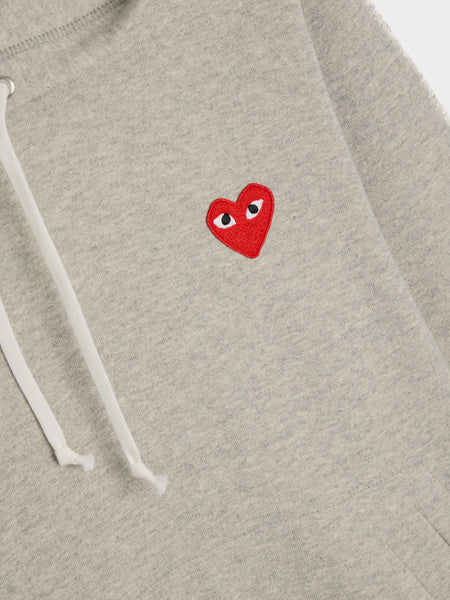 Red Heart Emblem Hoodie II, Grey