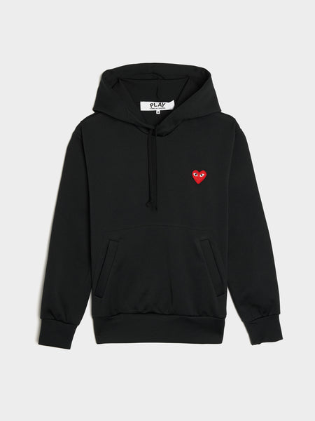 Red Heart Emblem Hoodie, Black