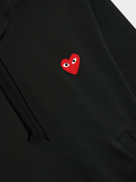 Red Heart Emblem Hoodie, Black