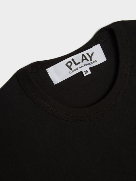 Play Logo Grey Heart Print T-Shirt, Black