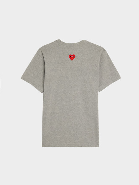 Red Heart Back Emblem T-Shirt, Grey