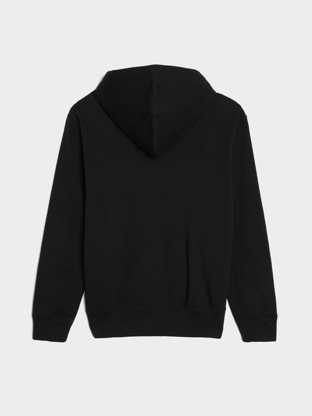 Red Heart Back Emblem Hooded Zip-Up, Black