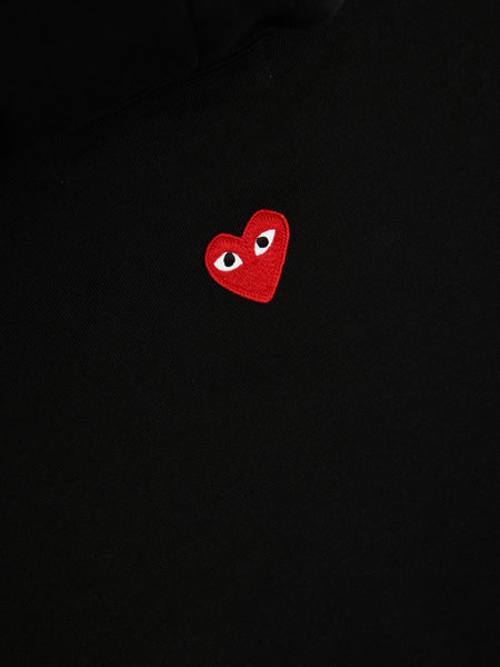 Red Heart Back Emblem Hooded Zip-Up, Black