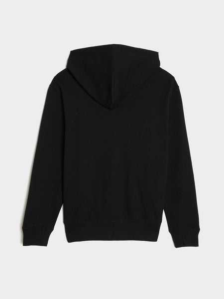 Black Heart Back Emblem Hooded Zip-Up, Black