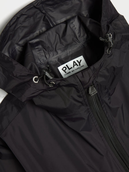 CDG PLAY x Play K-Way Black Emblem Jacket, Black