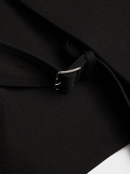 Thick Gabardine Belted Blazer, Black