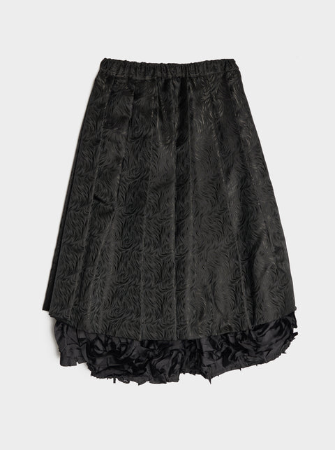 Jacquard Wave Pattern Skirt, Black
