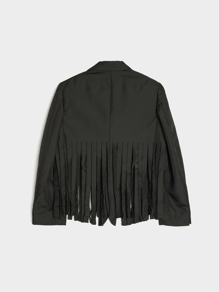 Polyester Twill Garment Washed Jacket, Black