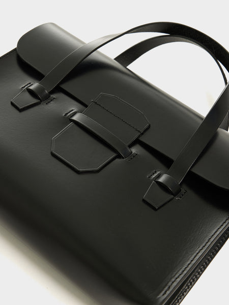 Large Bridle Leather Bag, Black