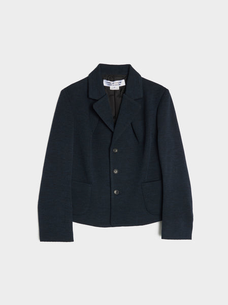 Wool Millano Rib Blazer, Navy