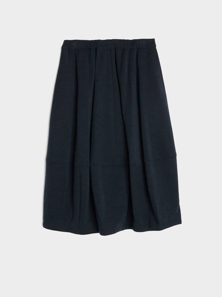 Wool Millano Rib Skirt, Navy