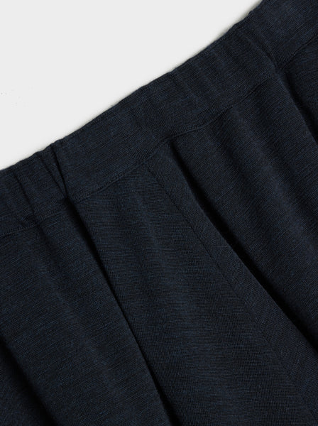 Wool Millano Rib Skirt, Navy