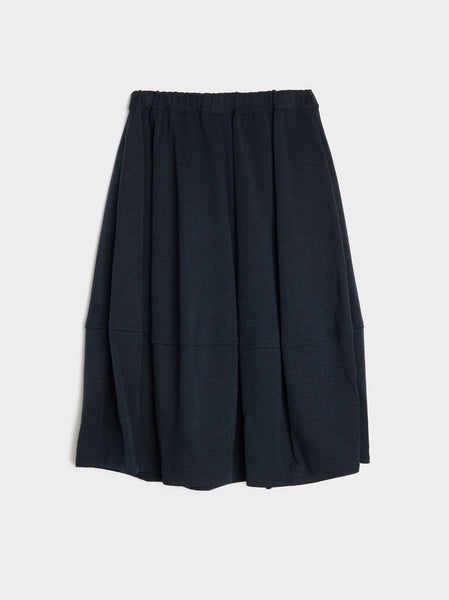 Wool Millano Rib Skirt, Navy