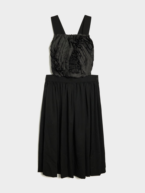 W Wool Gabardine Taffeta Dress, Black / Black