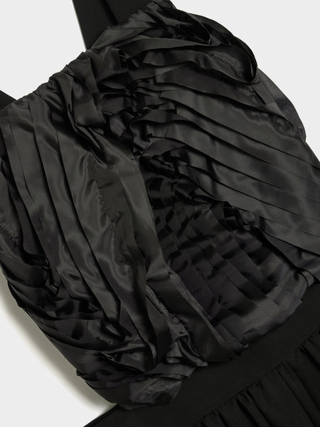 W Wool Gabardine Taffeta Dress, Black / Black