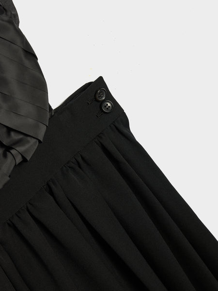 W Wool Gabardine Taffeta Dress, Black / Black