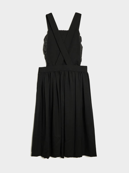 W Wool Gabardine Taffeta Dress, Black / Black