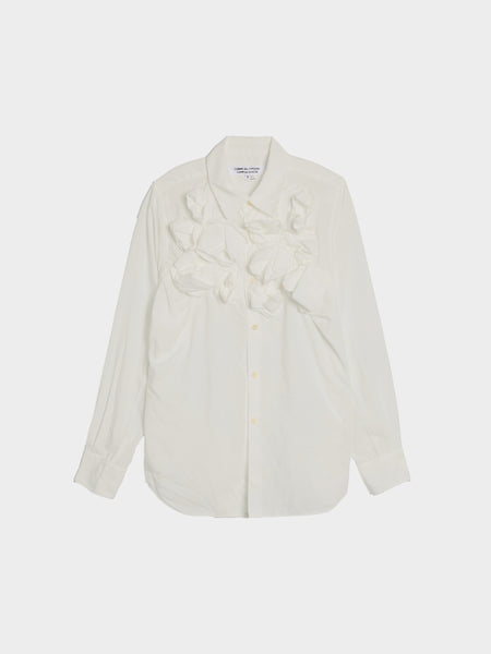 W Polyester Broad Thin Garment Treated, White