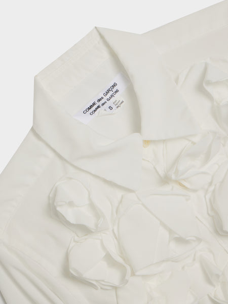 W Polyester Broad Thin Garment Treated, White