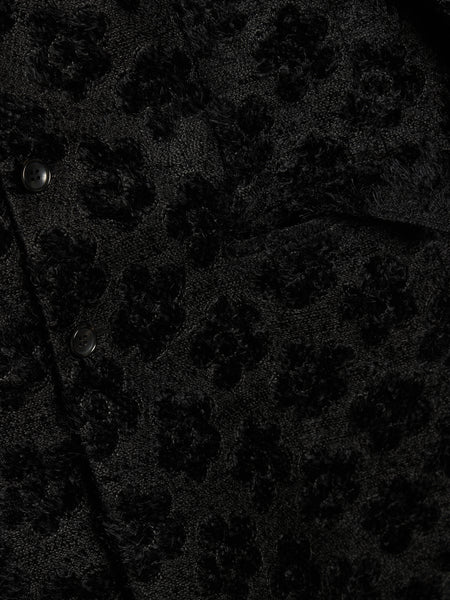 W Polyester Floating Jacquard Flower Pattern Jacket, Black