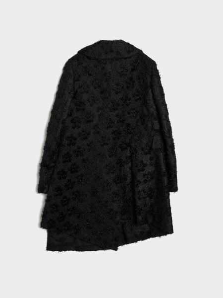 W Polyester Floating Jacquard Flower Pattern Jacket, Black