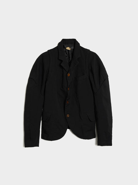 W Polyester Gabardin Medium Garment Dyed Jacket, Black
