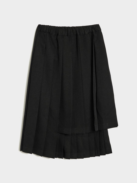 W Polyester Gabardine Skirt, Black