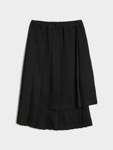 W Polyester Gabardine Skirt, Black