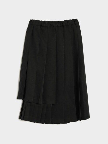W Polyester Gabardine Skirt, Black