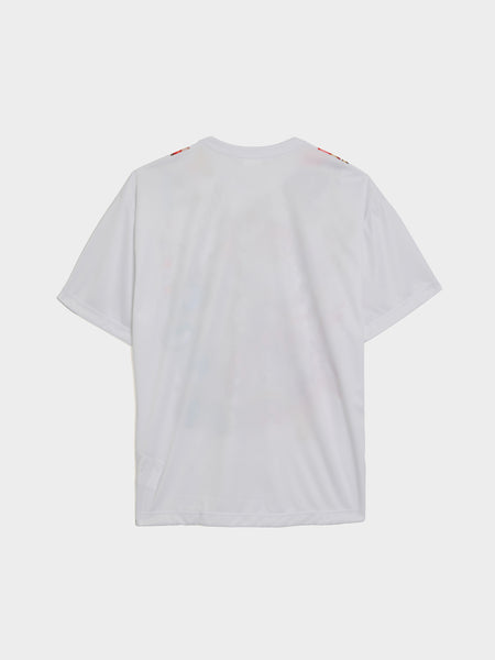 W Polyester Smooth Print T-Shirt, White / C Pattern