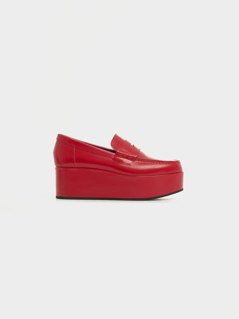 Platform Loafer, Red