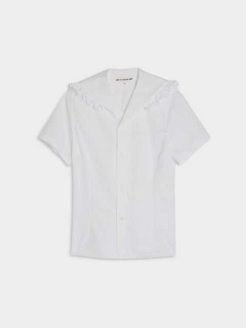 Cotton Peter Pan Collar Shirt, White