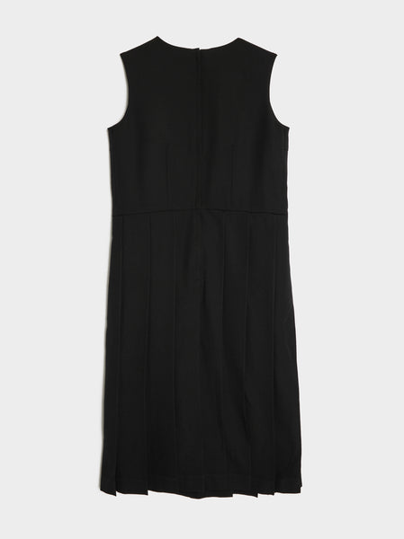Wool Gabardine Medium Dress, Black