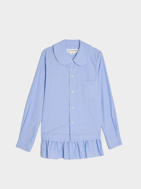 Cotton Poplin Stripe Shirt, Blue