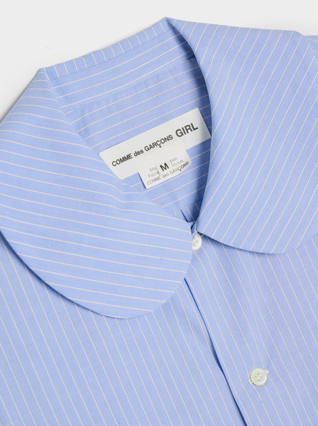 Cotton Poplin Stripe Shirt, Blue