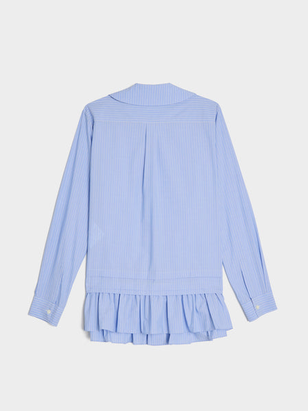 Cotton Poplin Stripe Shirt, Blue