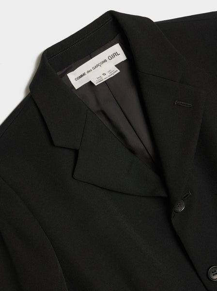 Wool Gabardine Medium Jacket, Black