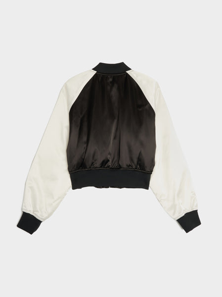 Bow Bomber Jacket, Black