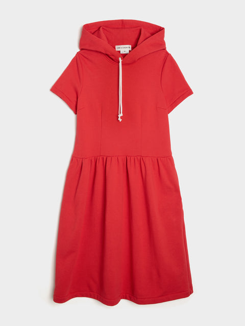 Cotton Back Pile Dress, Red