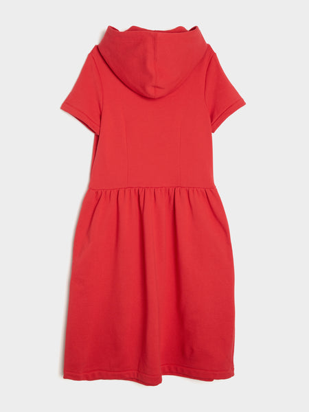 Cotton Back Pile Dress, Red